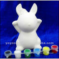 special easter DIY gifts rabbit unpaintd white ceramic bisque with pigment and brush